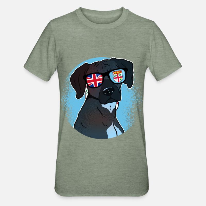 Fidschi - Unisex Polycotton T-Shirt - Militärgrün meliert