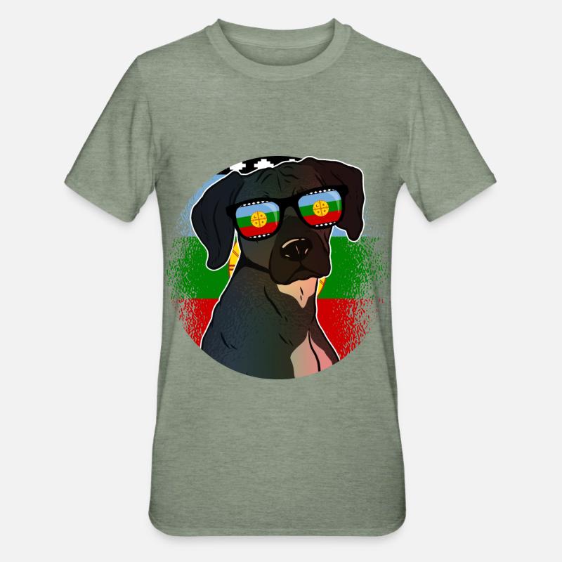 Mapuche - T-shirt polycoton Unisexe - vert kaki chiné