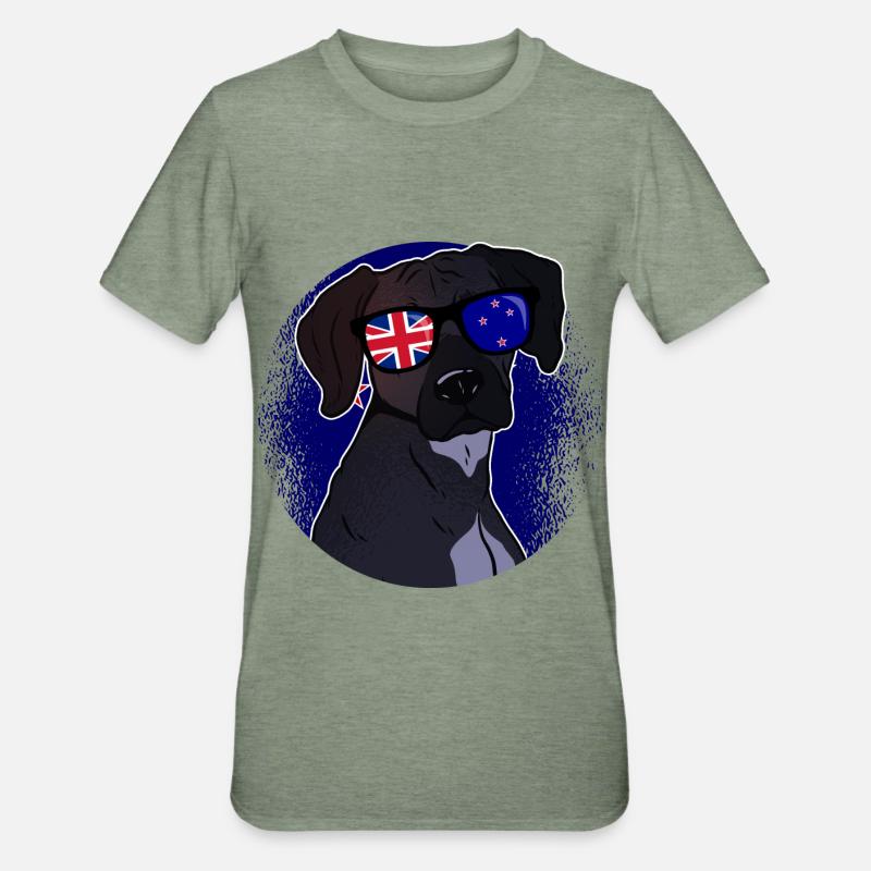 Neuseeland - Unisex Polycotton T-Shirt - Militärgrün meliert