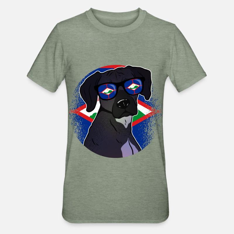 Sint Eustatius - T-shirt polycoton Unisexe - vert kaki chiné