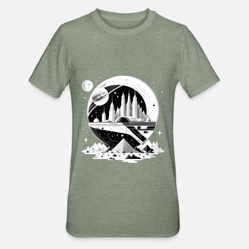 Cité de l’espace 06 - T-shirt polycoton Unisexe - vert kaki chiné