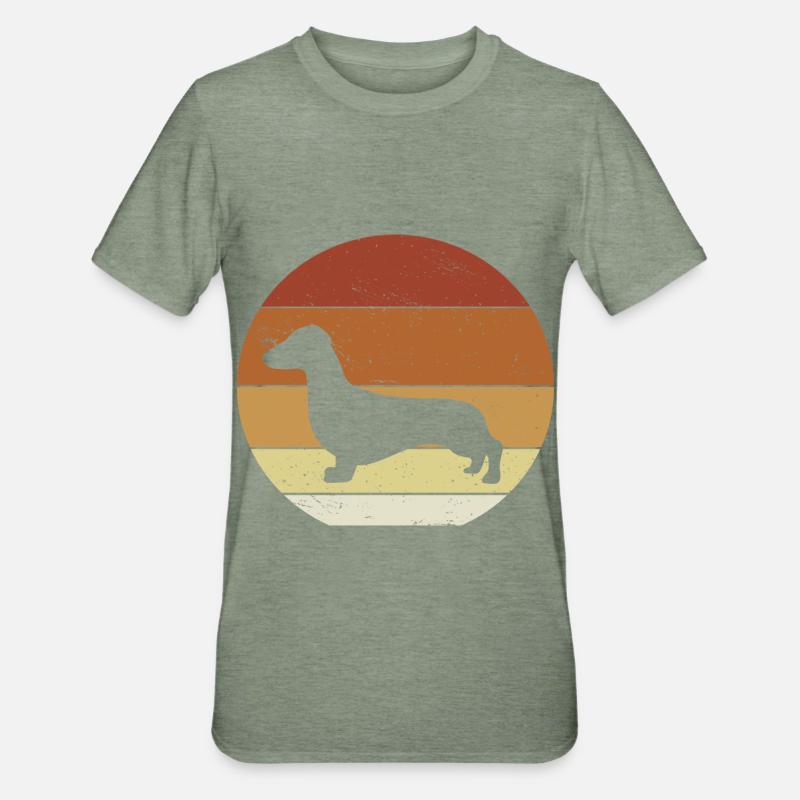 Dackel Geschenkidee - Unisex Polycotton T-Shirt - Militärgrün meliert