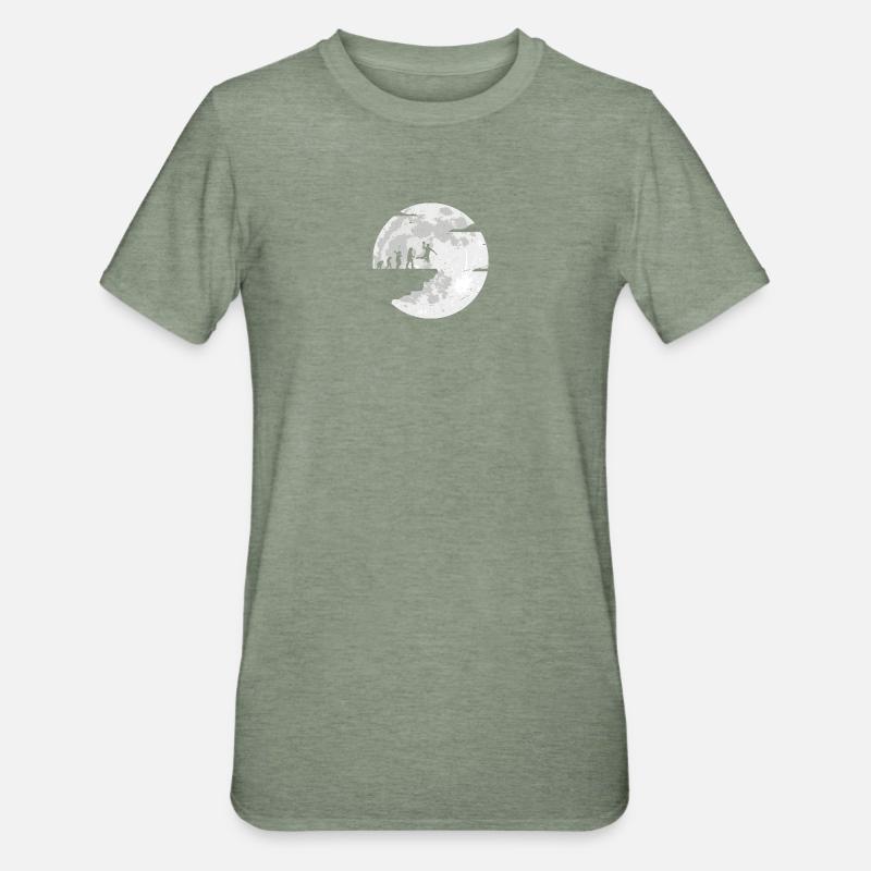Feier der Mondevolution - Unisex Polycotton T-Shirt - Militärgrün meliert