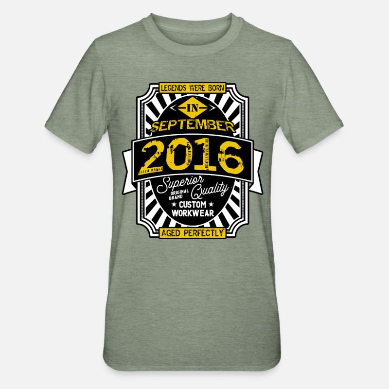 2016 SEPTEMBER - T-shirt polycoton Unisexe - vert kaki chiné
