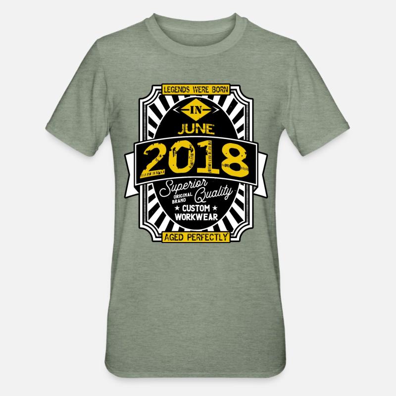 2018 JUNI - Unisex Polycotton T-Shirt - Militärgrün meliert