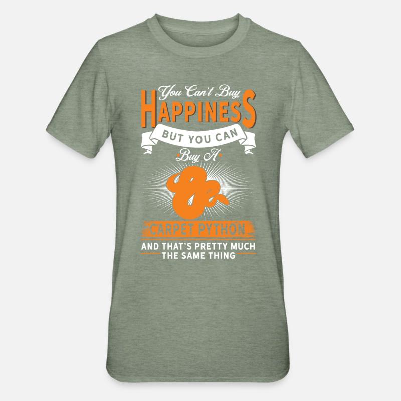 Sie Können Teppichpython Kaufen - Unisex Polycotton T-Shirt - Militärgrün meliert