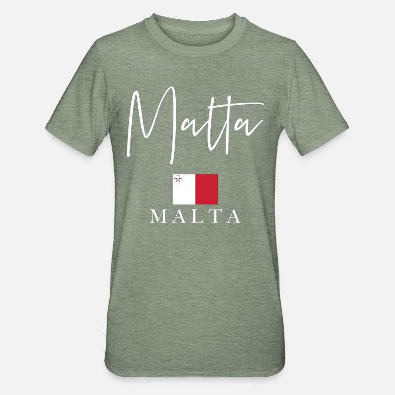 Grèce Flag Holidays - Île de Malte - T-shirt polycoton Unisexe - vert kaki chiné