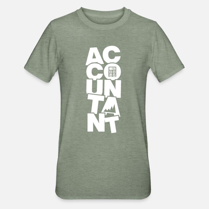 Profession comptable - Comptable - T-shirt polycoton Unisexe - vert kaki chiné