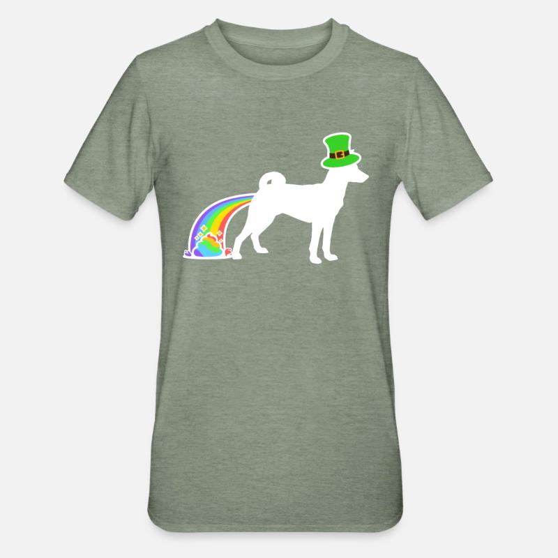 Chien de Saint-Patrick - Basenji - T-shirt polycoton Unisexe - vert kaki chiné