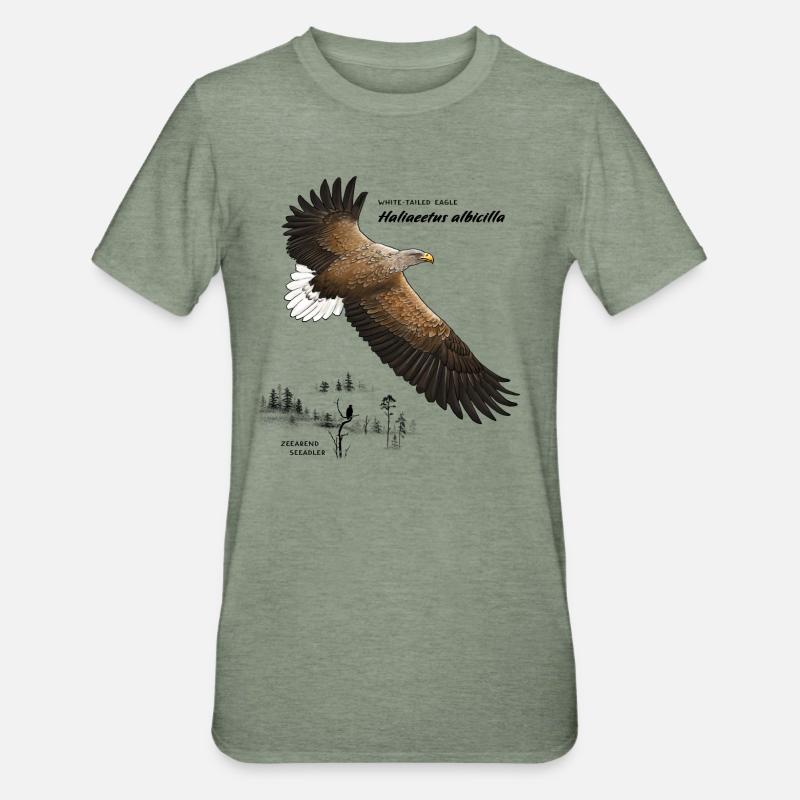 Pygargue à queue blanche - T-shirt polycoton Unisexe - vert kaki chiné