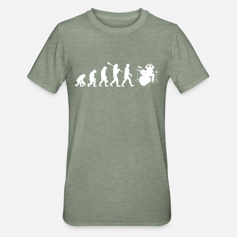Drum evolution - Unisex Polycotton T-Shirt - heather military green