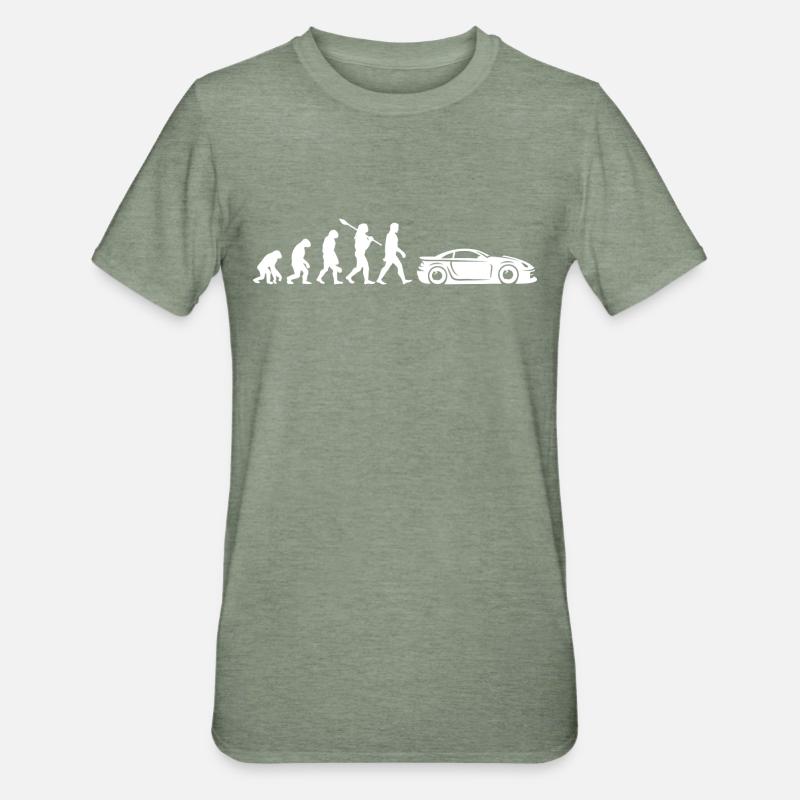 Evolution Sports Car - Unisex Polycotton T-Shirt - heather military green