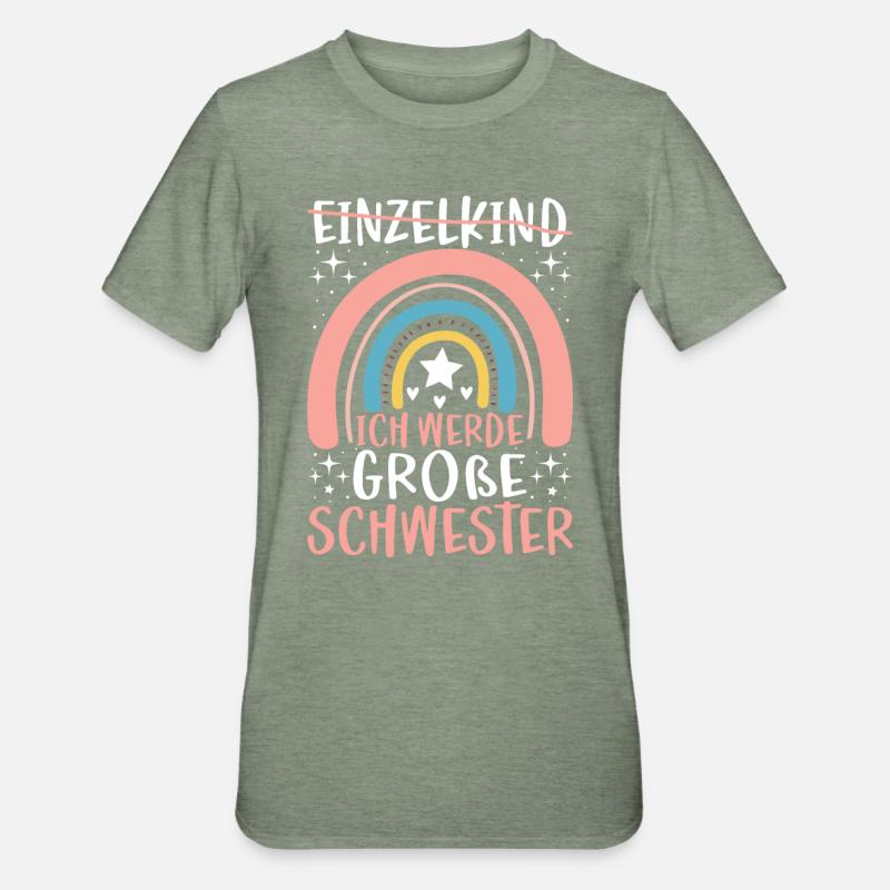 Ich Werde Große Schwester - Unisex Polycotton T-Shirt - Militärgrün meliert