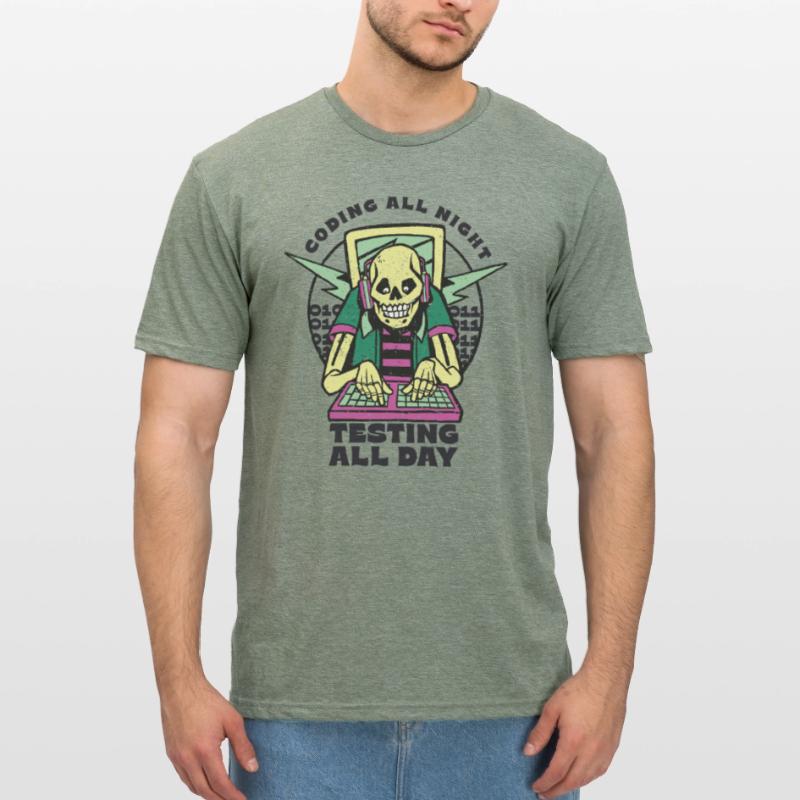 "Coding All Night Programmer | Programmierer" Unisex Polycotton T-Shirt