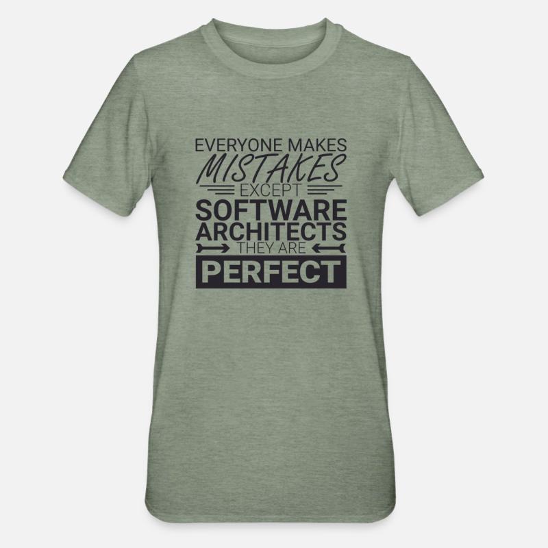 "Software Architect Perfect | Software Architecture" - Unisex Polycotton T-Shirt - heather military green