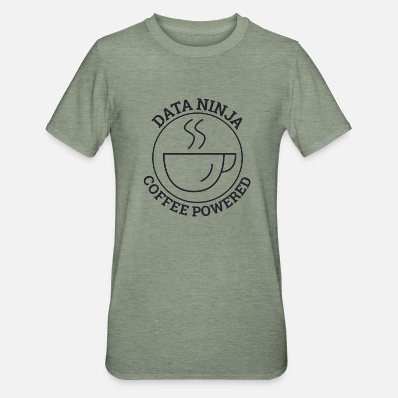 "Data Ninja Coffee | Data Science" - Unisex Polycotton T-Shirt - Militärgrün meliert