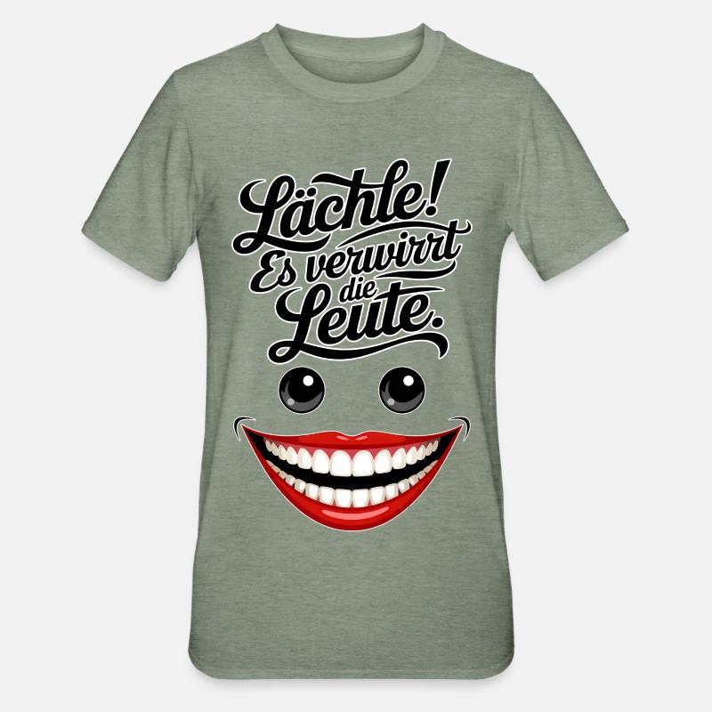 Toujours souriant - T-shirt polycoton Unisexe - vert kaki chiné