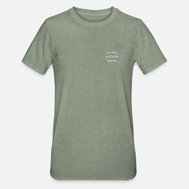 Das Herz wird nicht dement. - Unisex Polycotton T-Shirt - Militärgrün meliert
