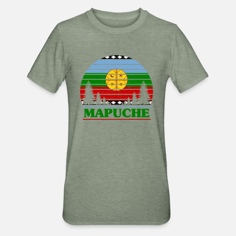 Mapuche - T-shirt polycoton Unisexe - vert kaki chiné