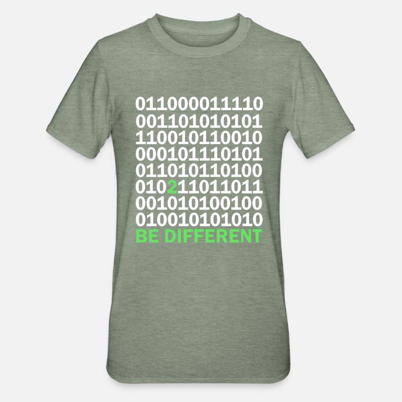 Le code binaire est différent - T-shirt polycoton Unisexe - vert kaki chiné