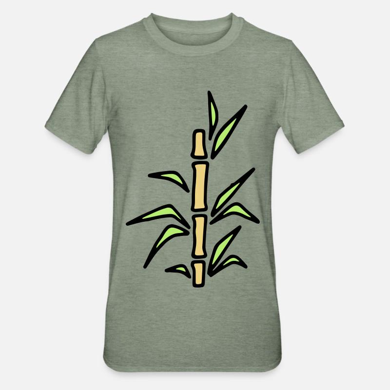 Bambou bambou canne en bambou - T-shirt polycoton Unisexe - vert kaki chiné