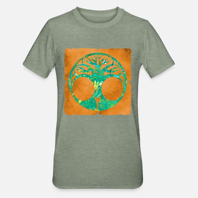 lebensbaum e 71 y - T-shirt polycoton Unisexe - vert kaki chiné