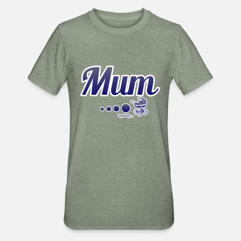 Mum...Loading - Unisex Polycotton T-Shirt - Militärgrün meliert