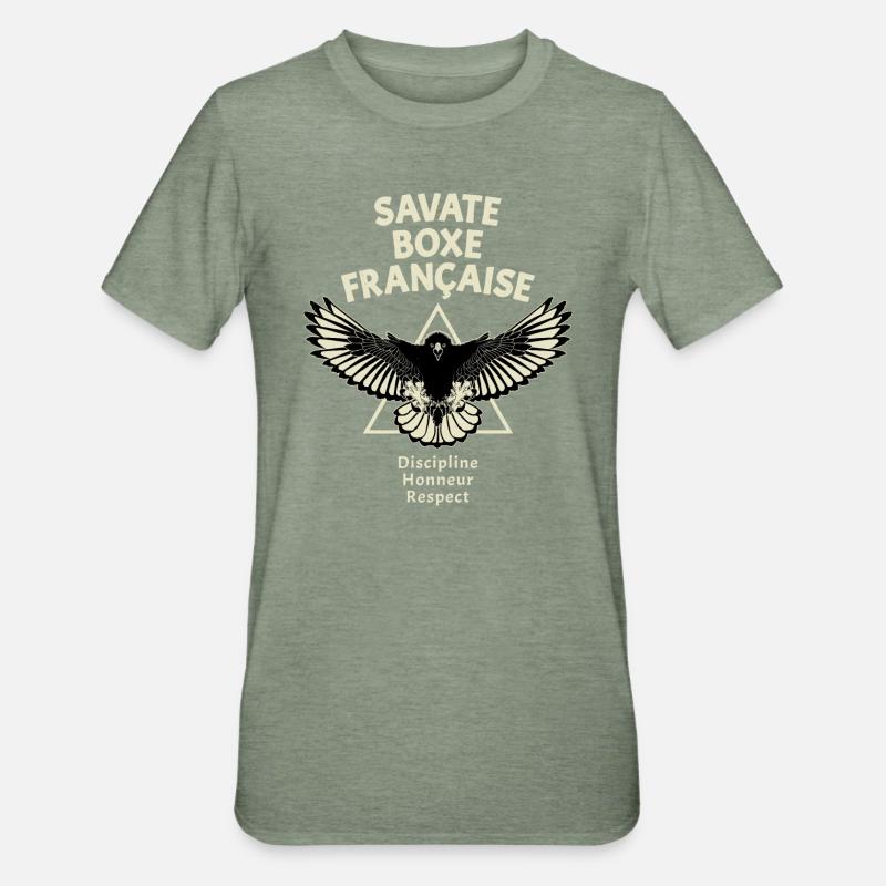 Savate Kickboxing Eagle - T-shirt polycoton Unisexe - vert kaki chiné