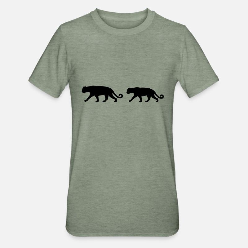Panthère 2 - T-shirt polycoton Unisexe - vert kaki chiné