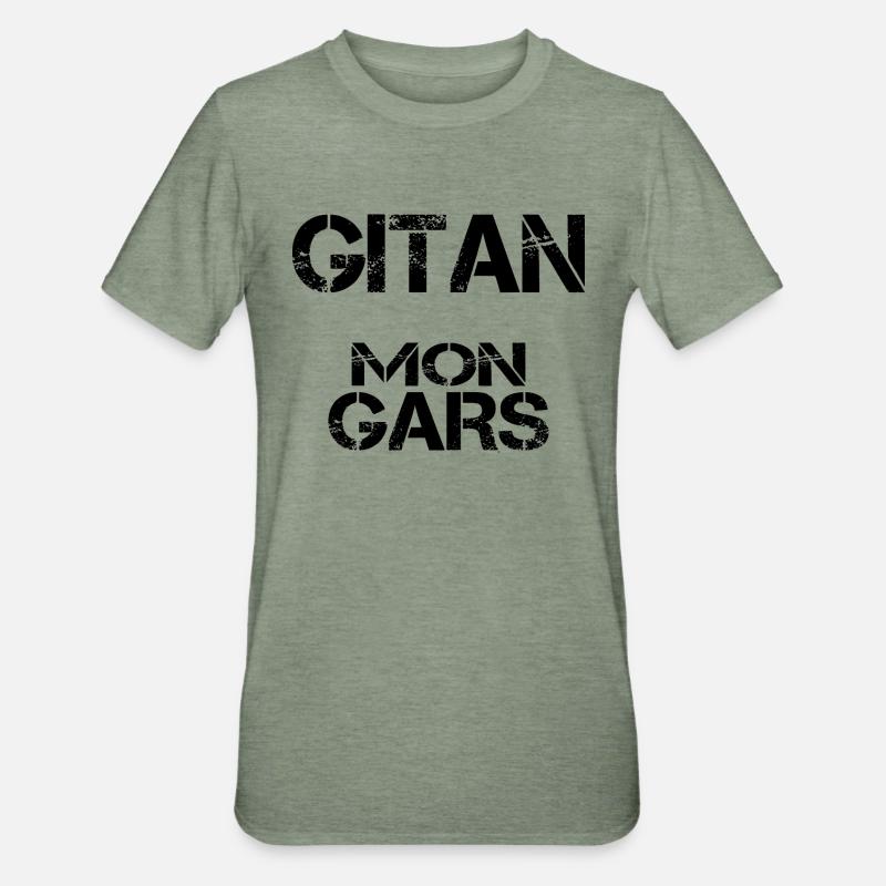 Gitan mon gars - T-shirt polycoton Unisexe - vert kaki chiné