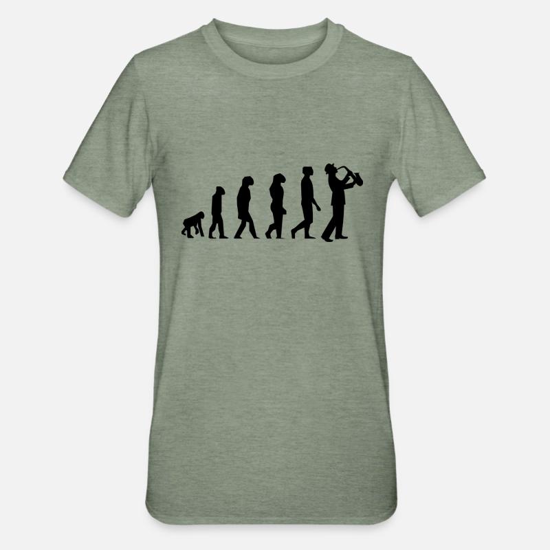 Saxo évolution - T-shirt polycoton Unisexe - vert kaki chiné