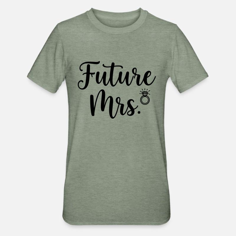 Future Mrs. Ring Bridal Design - T-shirt polycoton Unisexe - vert kaki chiné