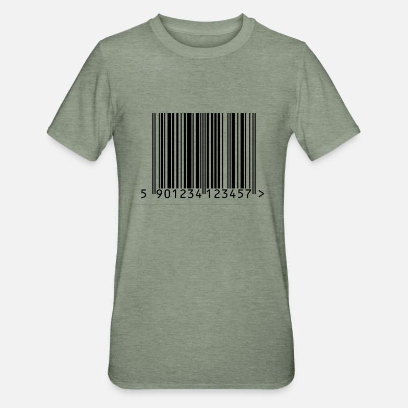 Conception de codes à barres - T-shirt polycoton Unisexe - vert kaki chiné