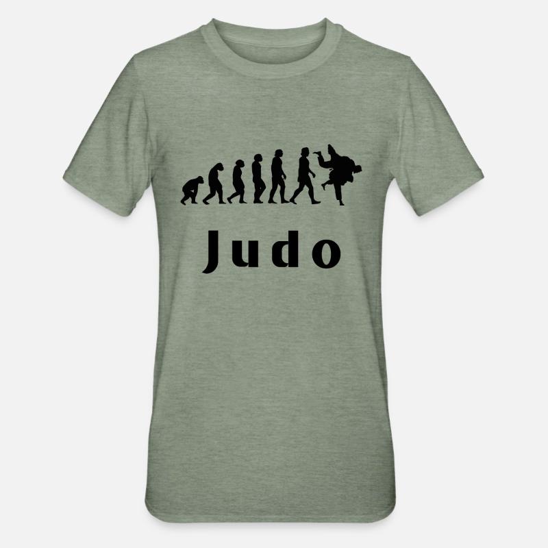 Evolution du judo - T-shirt polycoton Unisexe - vert kaki chiné