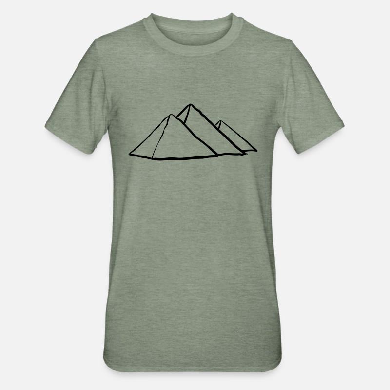 Pyramides de Gizeh - T-shirt polycoton Unisexe - vert kaki chiné