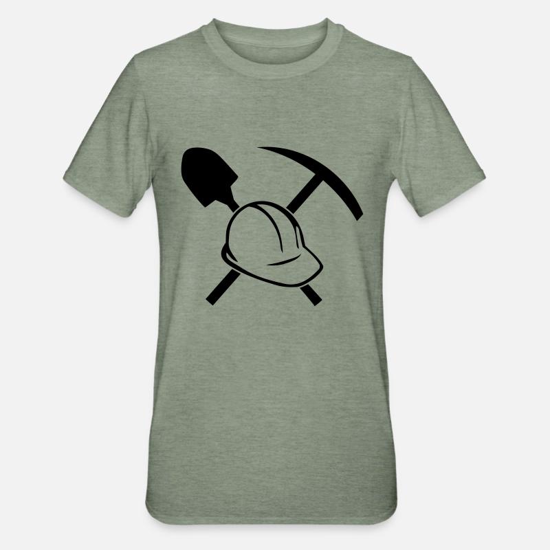Outil de construction - T-shirt polycoton Unisexe - vert kaki chiné