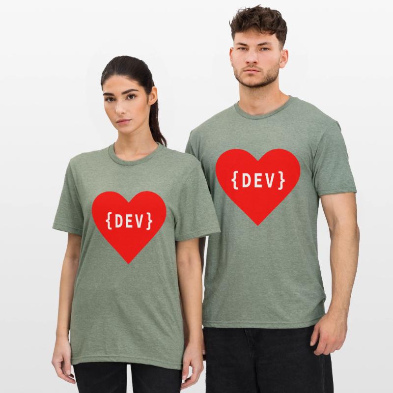 Software Developer, Liebe Code DEV Développeur Tag T-shirt polycoton Unisexe