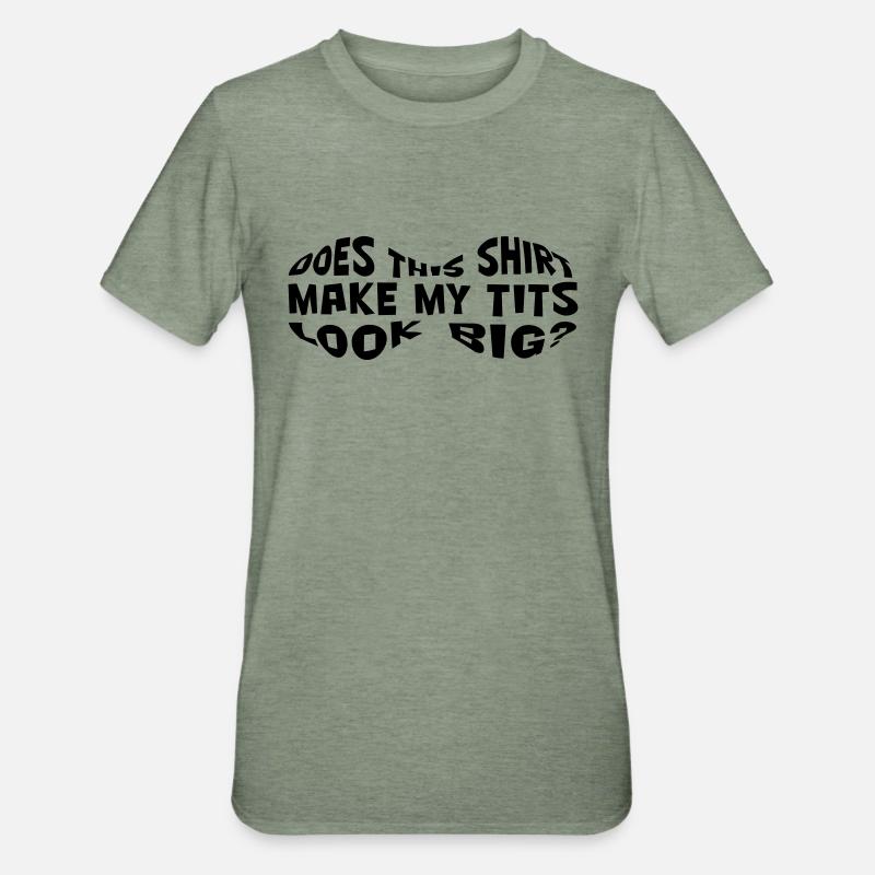 bigger breasts - Unisex Polycotton T-Shirt - Militärgrün meliert
