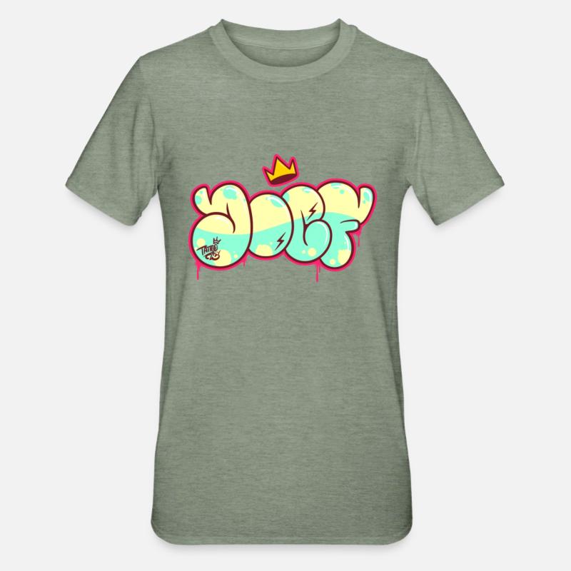 Graphique #01 - T-shirt polycoton Unisexe - vert kaki chiné