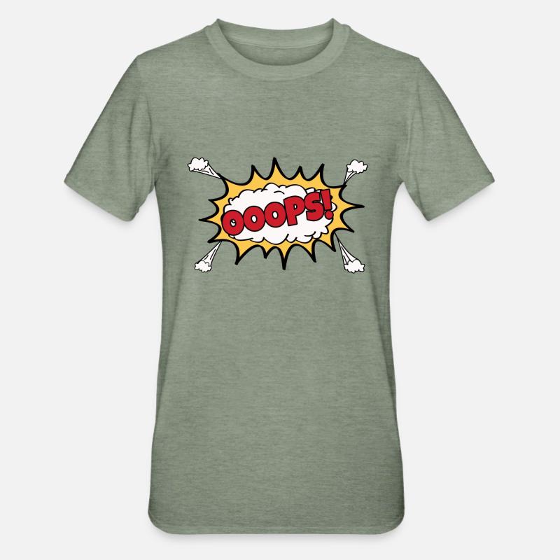 OOOPS Comic Graffiti - T-shirt polycoton Unisexe - vert kaki chiné