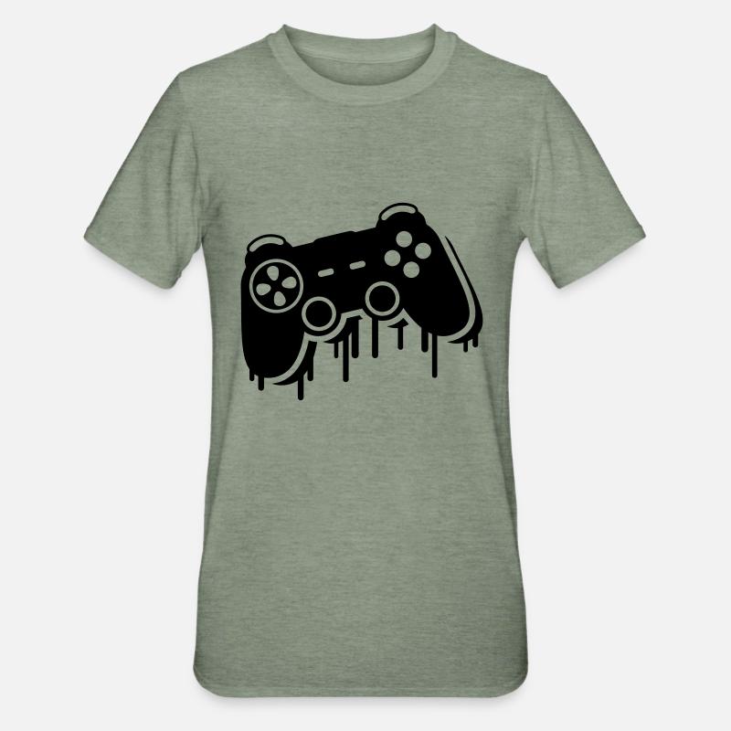 controller_graffiti_ce1 - Unisex Polycotton T-Shirt - Militärgrün meliert