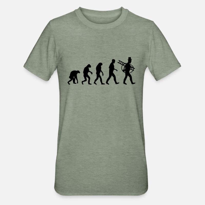 schornsteinfeger evolution - Unisex Polycotton T-Shirt - Militärgrün meliert