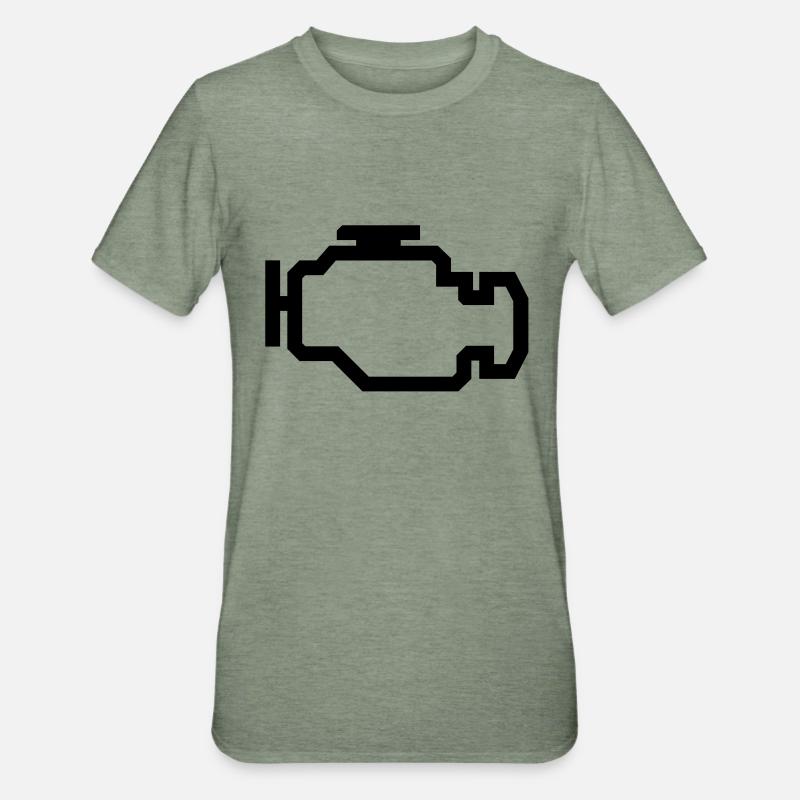 Check Engine Light - Unisex Polycotton T-Shirt - heather military green