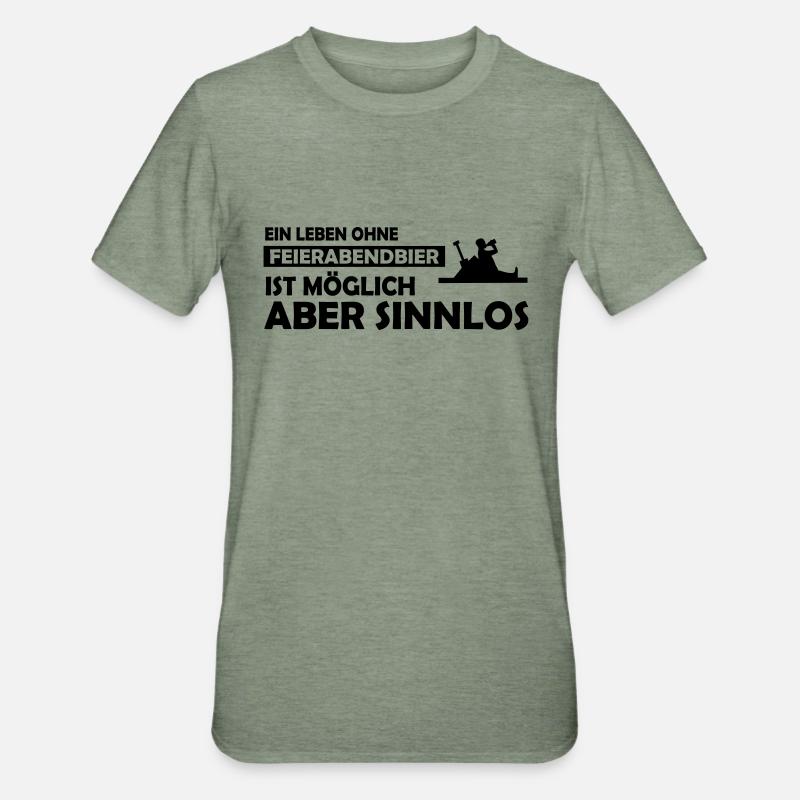 ein leben ohne feierabendbier - Unisex Polycotton T-Shirt - Militärgrün meliert