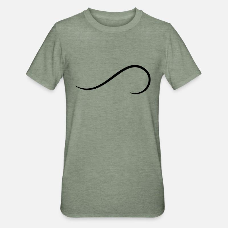 Frills Décor Element Curved Line - Unisex Polycotton T-Shirt - heather military green