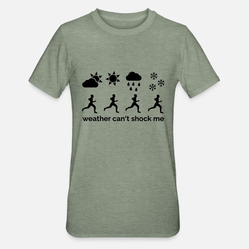 Le temps ne peut pas me choquer - T-shirt polycoton Unisexe - vert kaki chiné