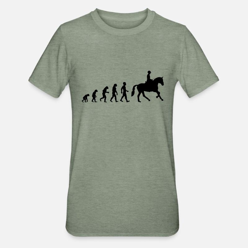 Evolution équitation - T-shirt polycoton Unisexe - vert kaki chiné