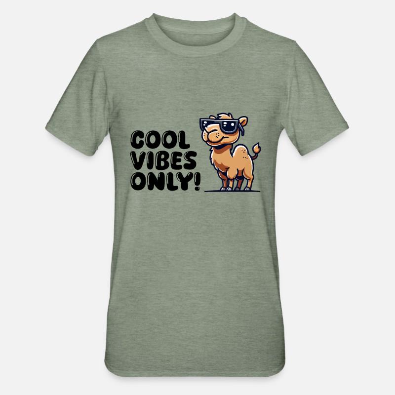kamel comic sonnenbrille cool - Unisex Polycotton T-Shirt - Militärgrün meliert