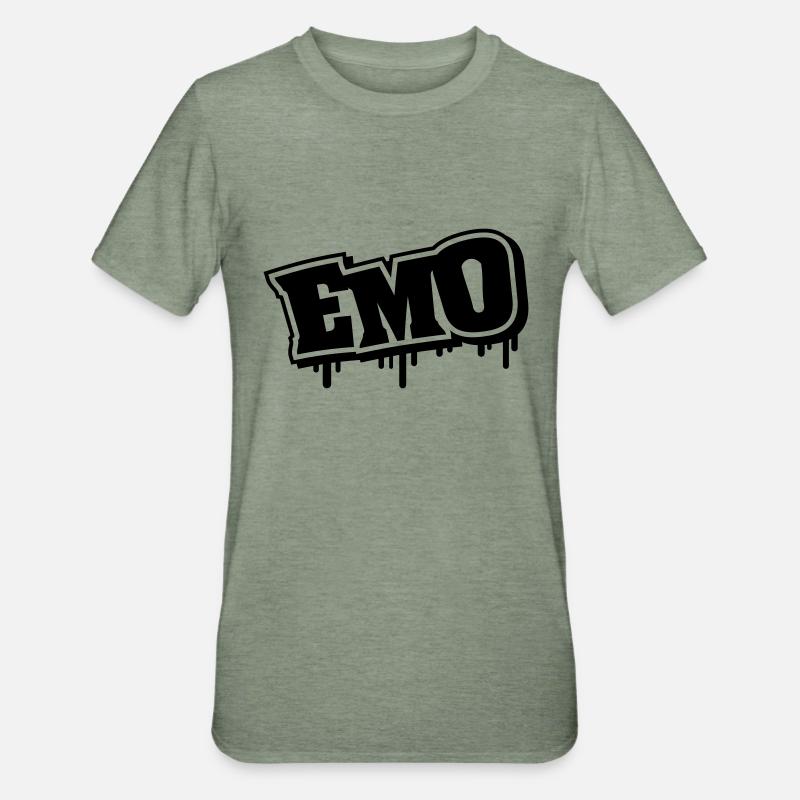 emo_graffiti_se1 - T-shirt polycoton Unisexe - vert kaki chiné