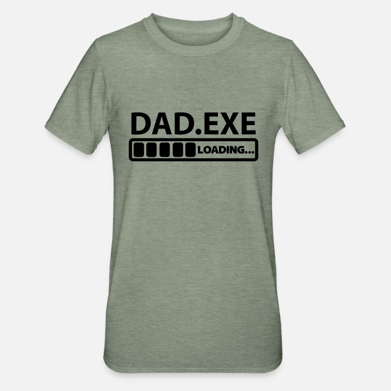 dad exe loading - Unisex Polycotton T-Shirt - heather military green